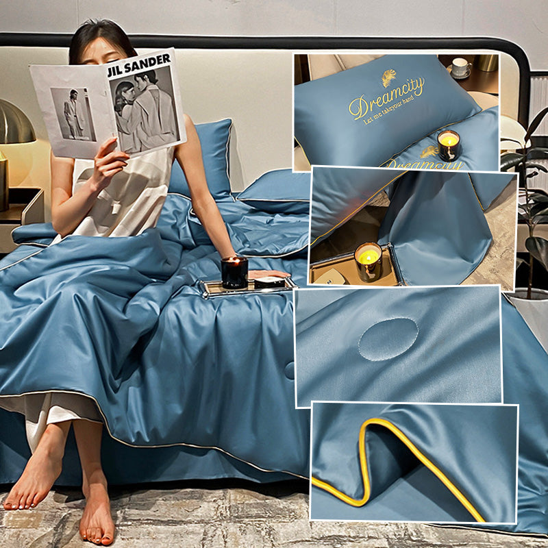 IJszijde Dekbedovertrek Set — 3D Ademend Koelend Textiel voor Zomernachten | Sansoti