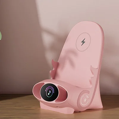 Draadloze Oplader 15W met Houder – Smartphone Snellader Staand of Liggend – Stoel Design met Koeling | Sansoti