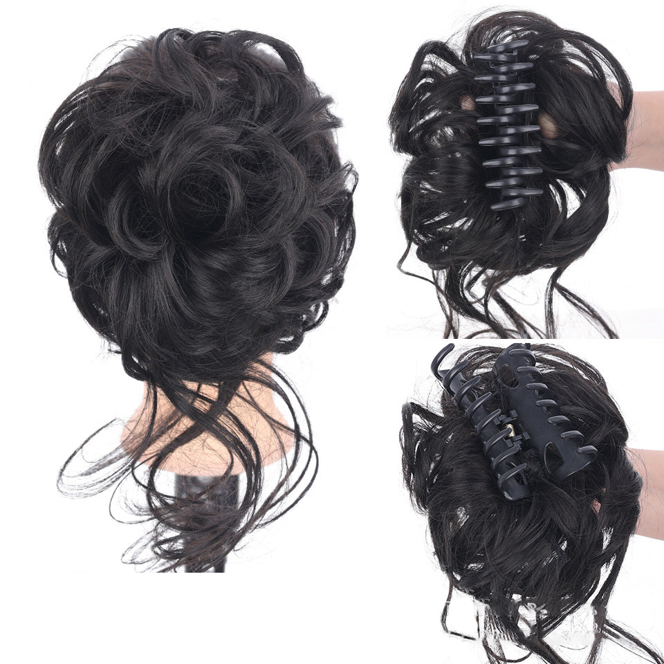 Messy-Bun-Haargummi mit Volumeneffekt für einen natürlichen Dutt-Look Chignon Braunes Haaraccessoire für Damen | Sansoti