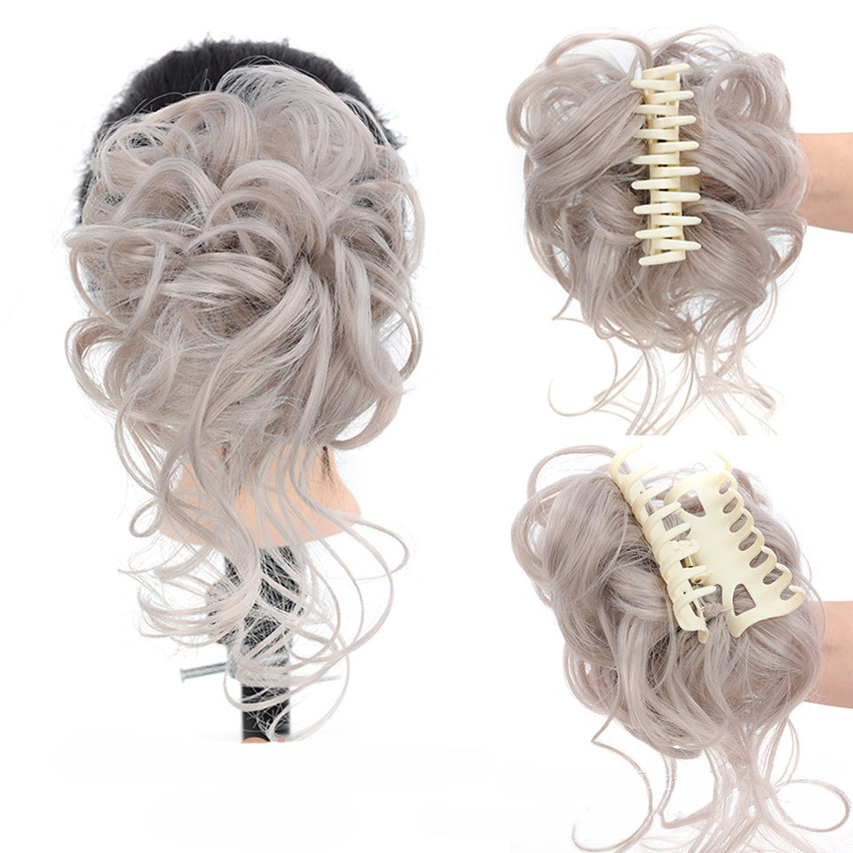 Messy-Bun-Haargummi mit Volumeneffekt für einen natürlichen Dutt-Look Chignon Braunes Haaraccessoire für Damen | Sansoti