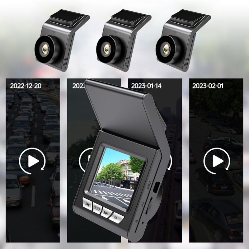 HD Dashcam met Bewegingsdetectie en Nachtzicht 1080P voor Auto | Compacte Camera met Zelfklevende Montage | Sansoti