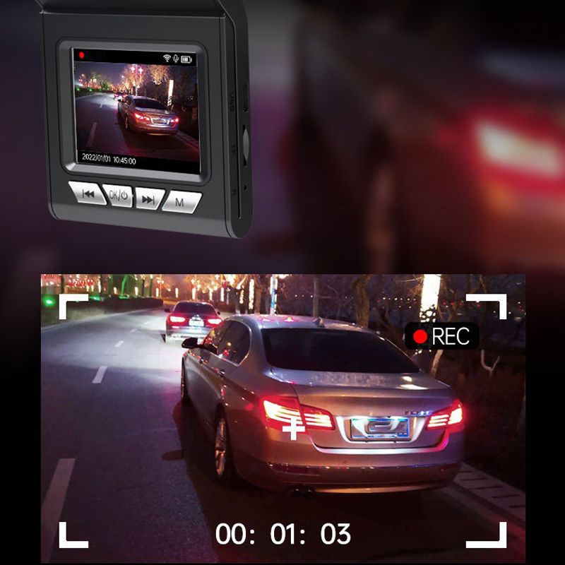 HD Dashcam met Bewegingsdetectie en Nachtzicht 1080P voor Auto | Compacte Camera met Zelfklevende Montage | Sansoti
