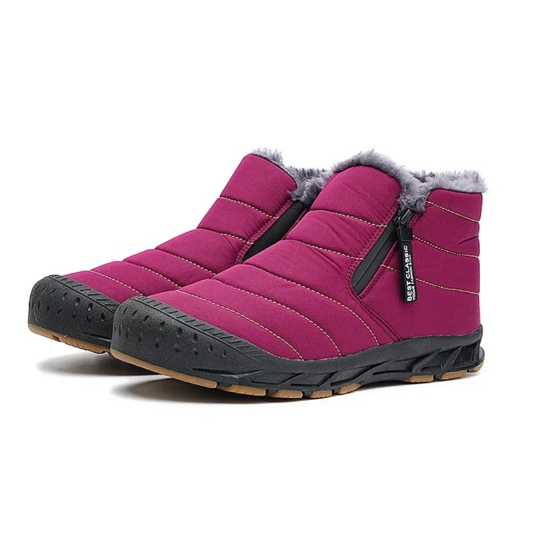 Bottes d'hiver étanches unisexes avec doublure polaire, fermeture éclair latérale et semelle antidérapante, pour garder les pieds au chaud dans la neige et en randonnée | Sansoti