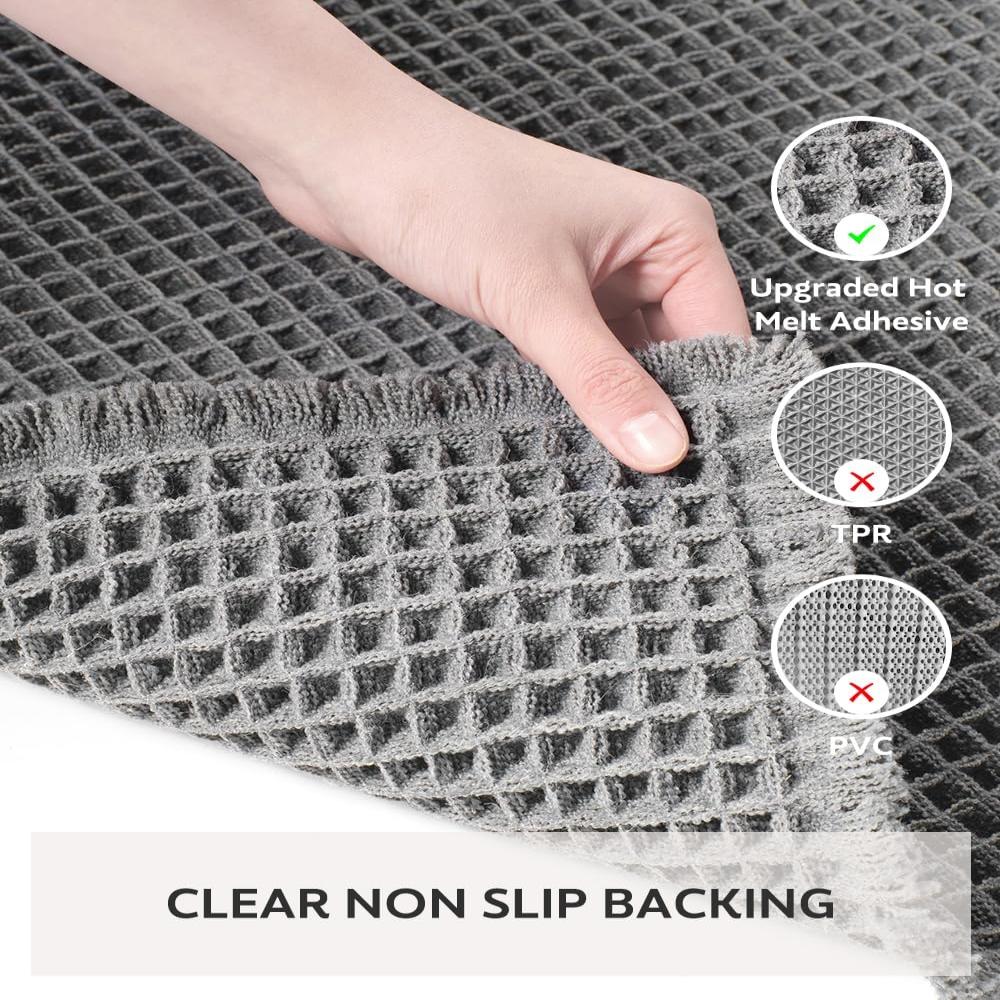 Badmat Wafelstructuur Absorberend Antislip Beige Badkamer Douchemat Sneldrogend Zacht Vloermat Spa Stijl | Sansoti