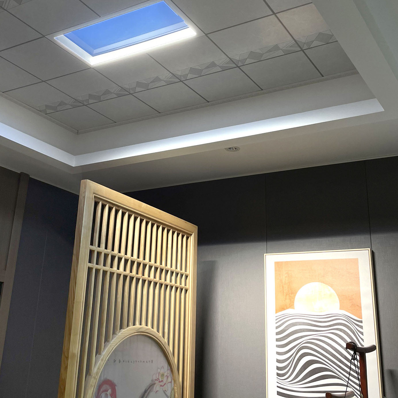 Daglichtlamp Plafond LED Ingebouwd Metaal 60x30cm Woonkamer Slaapkamer Hemelraam Daglicht Simulatie Smart Tuya Dimbaar | Sansoti