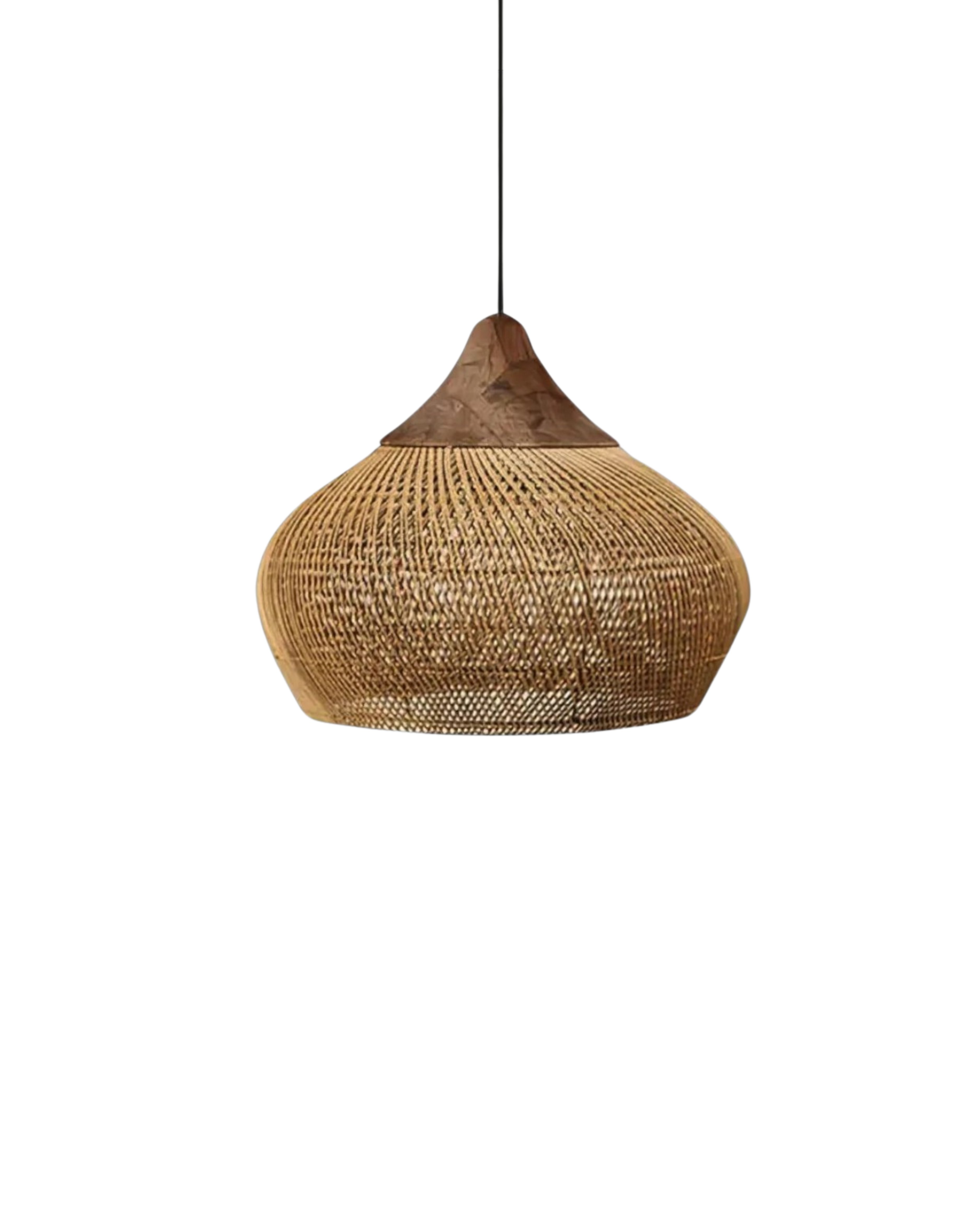 Handgewebte Rattan Pendelleuchte im Boho-Stil – natürliche Deckenlampe für Esszimmer und Wohnzimmer mit warmer Lichtabgabe | Restfield