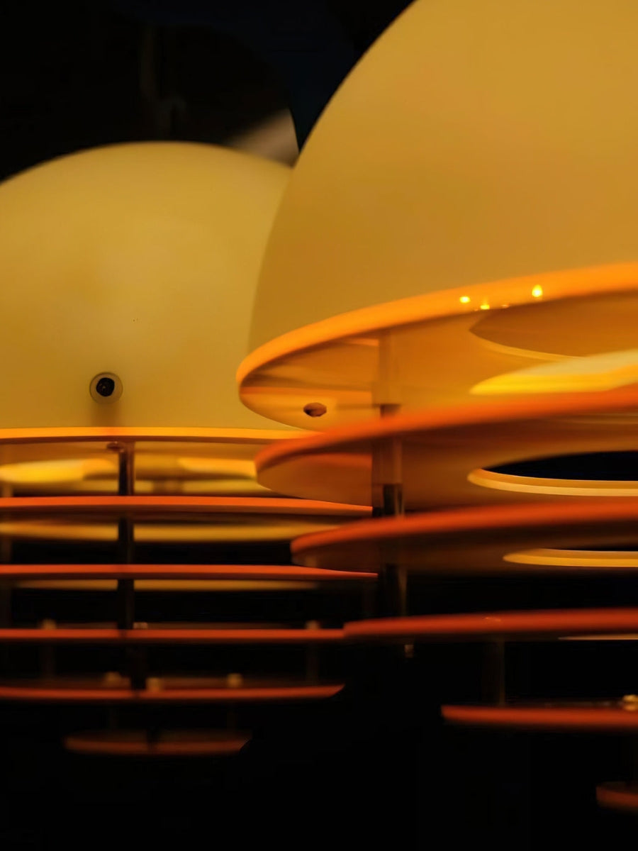 Stijlvolle Hanglamp Bauhaus Design Oranje-Wit Sfeerverlichting voor Moderne Interieurs | Sansoti