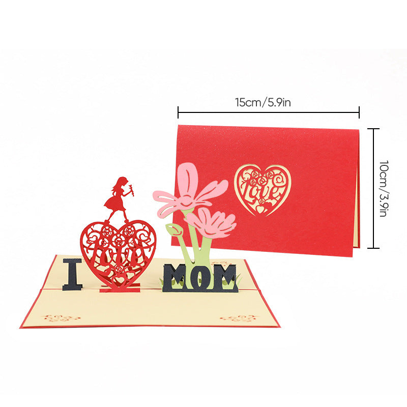 3D-Pop-up-Grußkarte mit Blumenmotiv für Muttertag, Geburtstag und Jubiläum - persönliches Geschenk und Grußkarte | Sansoti