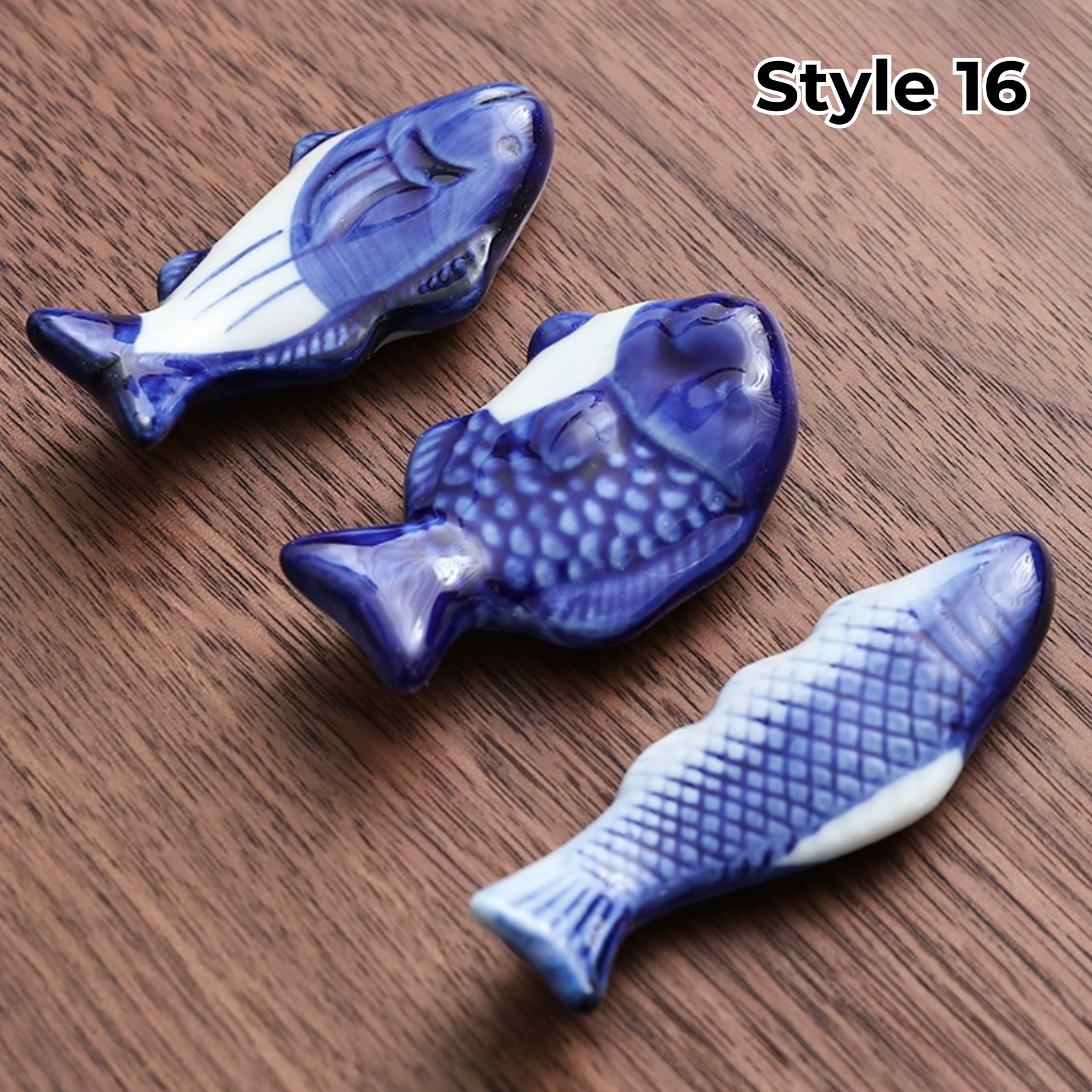 Ceramic Chopstick Rest with Animal and Fruit Motifs – Set of 3 | Sansoti