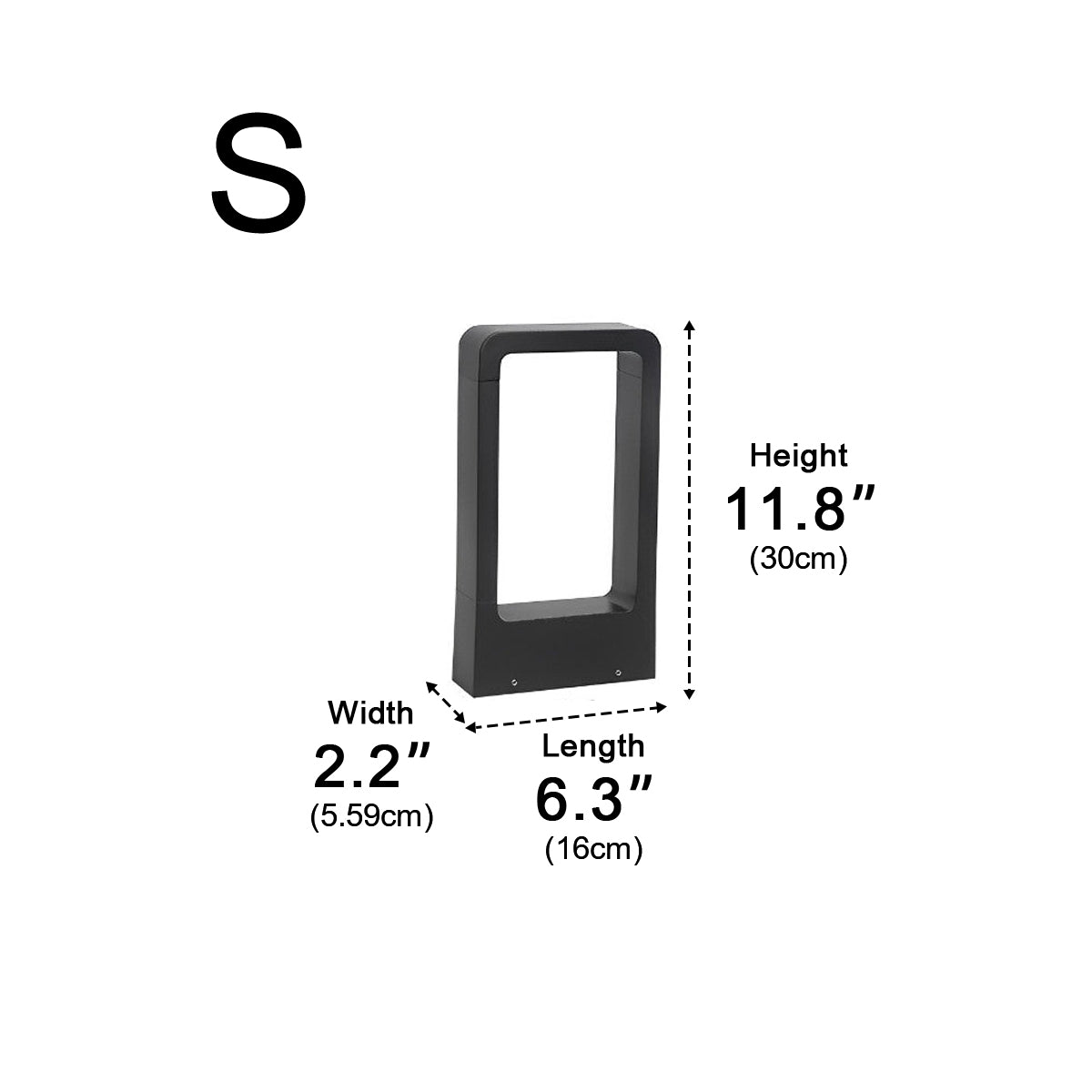 Sockellampe LED 10W Schwarz Aluminium Garten Einfahrt Weg IP65 Stehende Außenlampe Rechteck Warmweiß 3000K Rasenlampe Gartenbeleuchtung | Restfield