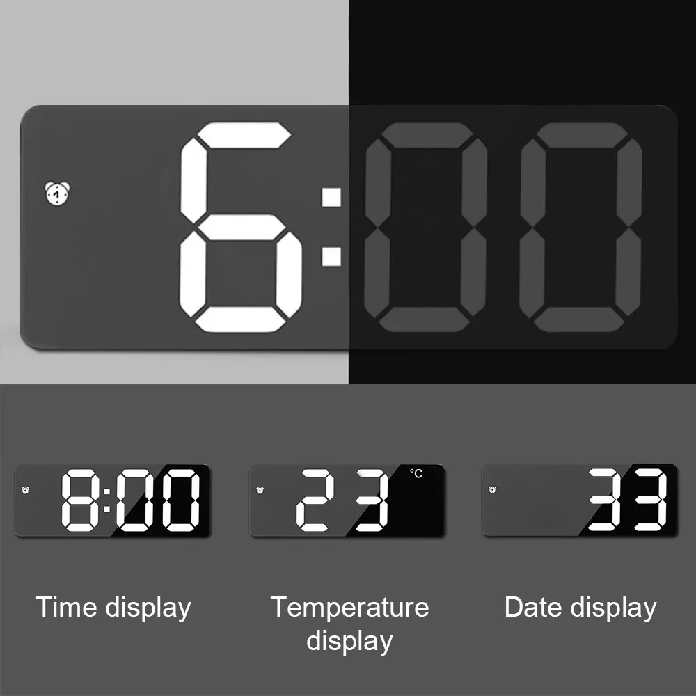 Digitale Wekker met Helder LED-Display Temperatuurweergave en Alarm voor Slaapkamer Kantoor en Nachtkastje | Sansoti