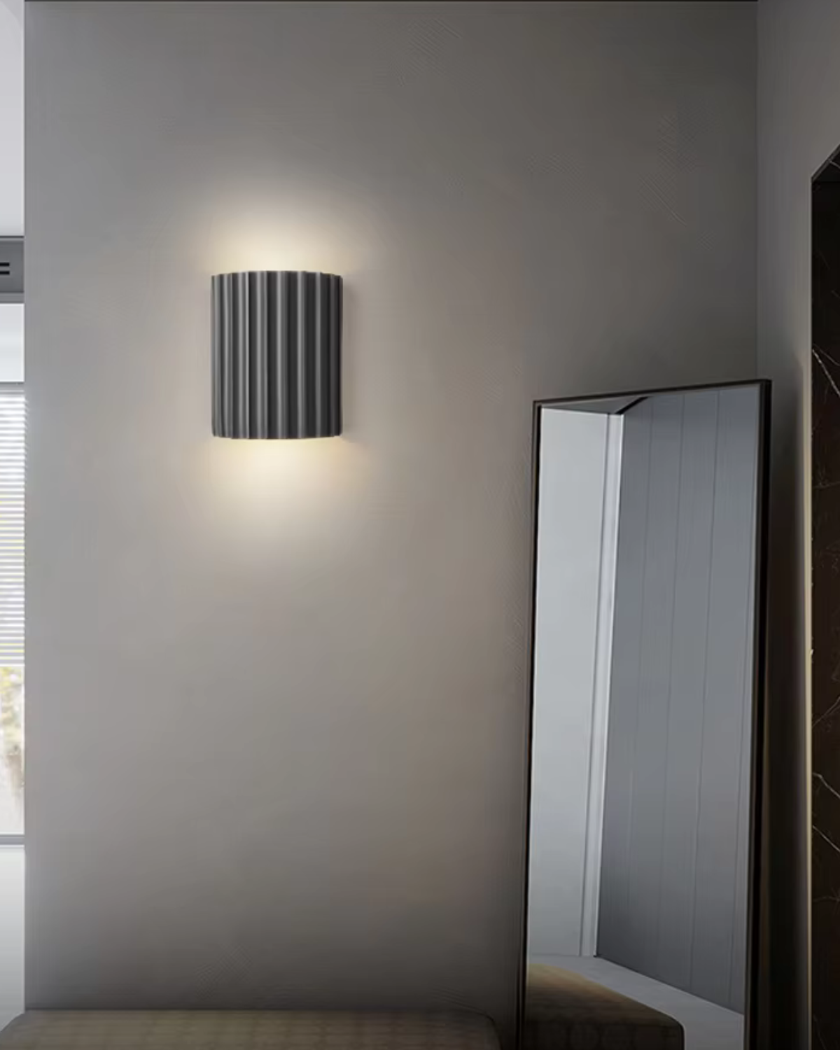 Wandlamp Ribbelstructuur Groen Met Tweezijdige Lichtbundel Voor Sfeervolle Ruimtes | Sansoti