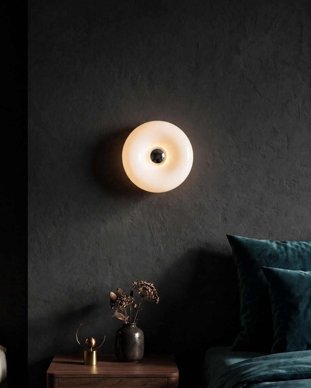 NARA Sculptural Donut Lamp met 3 Kleurtemperaturen – Dimbare Glazen Tafellamp Bauhaus Design Touch Control Wandmonteerbaar Ambient Lighting | Sansoti