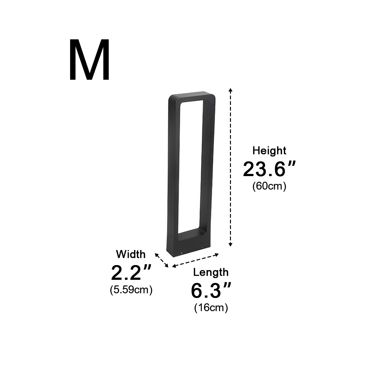 Sockellampe LED 10W Schwarz Aluminium Garten Einfahrt Weg IP65 Stehende Außenlampe Rechteck Warmweiß 3000K Rasenlampe Gartenbeleuchtung | Restfield