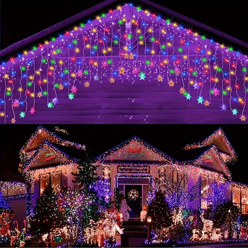 USB-Lichterkette mit Schneeflocken 4 m mehrfarbige LED-Stimmungsbeleuchtung Weihnachtsdekoration Feiertage Winter Interieur | Sansoti