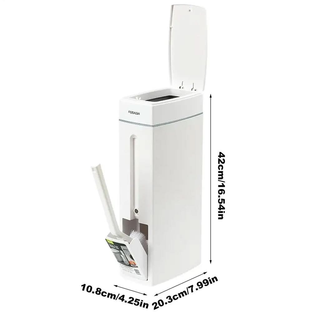 Compacte Afvalbak met Geïntegreerde Toiletborstel 4.5L Badkamer Hygiëneset Ruimtebesparend WC Organizer | Sansoti