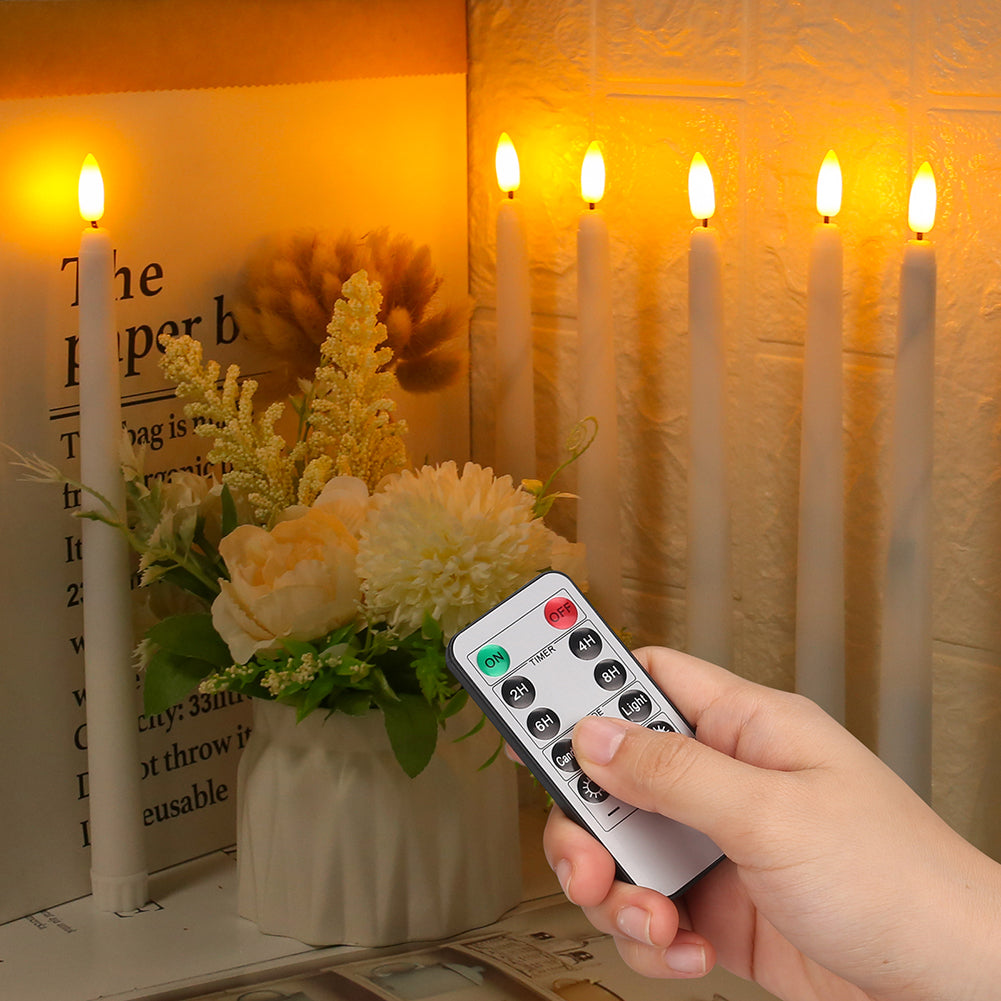 LED Kaars Staand Kunststof 27,5 cm Dimbaar Afstandsbediening Timer Vlamloze Sfeerverlichting Kroonluchter Tafel Decoratie Batterij | Sansoti