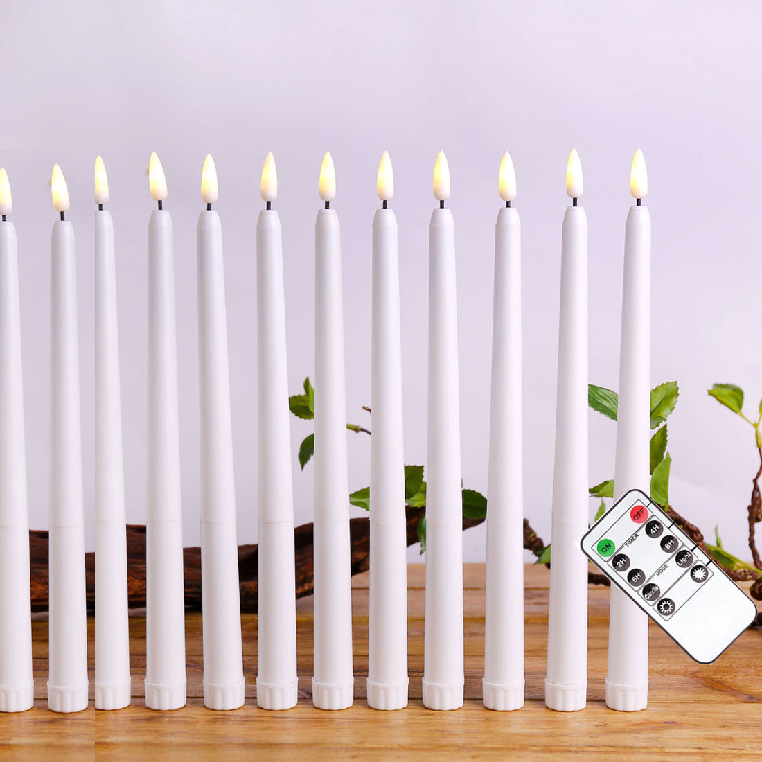 LED Kaars Staand Kunststof 27,5 cm Dimbaar Afstandsbediening Timer Vlamloze Sfeerverlichting Kroonluchter Tafel Decoratie Batterij | Sansoti