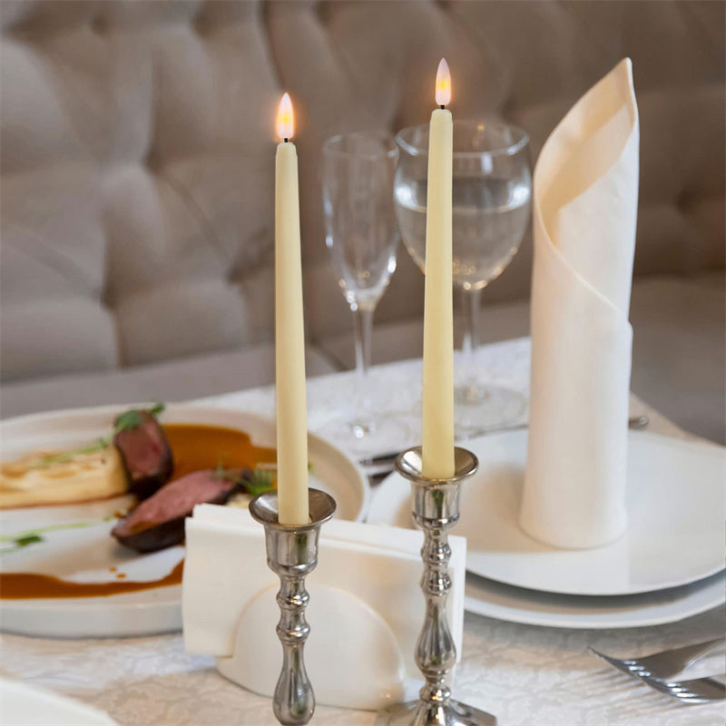 LED Kaars Staand Kunststof 27,5 cm Dimbaar Afstandsbediening Timer Vlamloze Sfeerverlichting Kroonluchter Tafel Decoratie Batterij | Sansoti