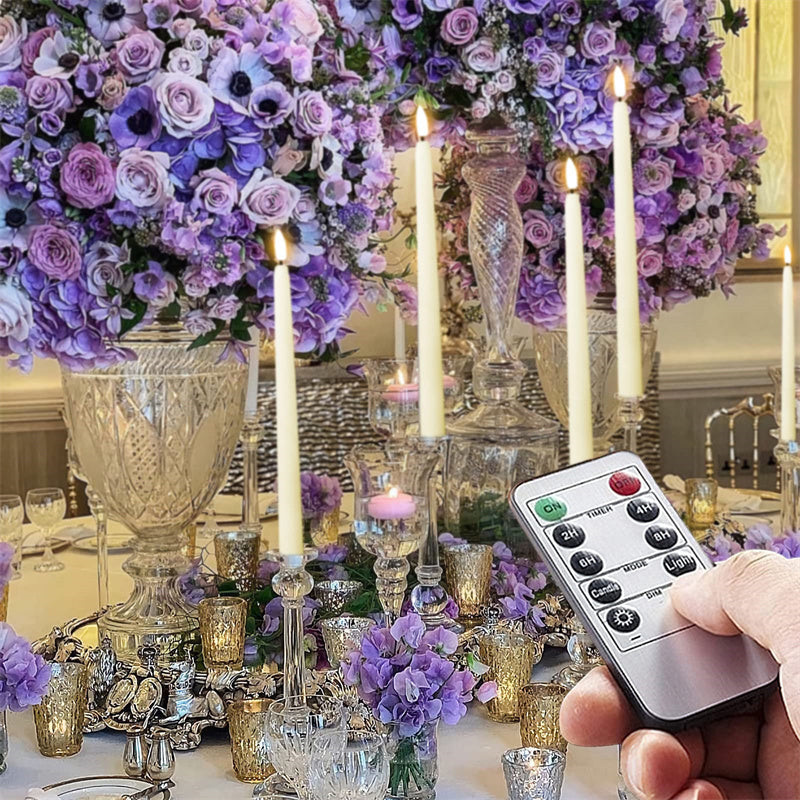 LED Kaars Staand Kunststof 27,5 cm Dimbaar Afstandsbediening Timer Vlamloze Sfeerverlichting Kroonluchter Tafel Decoratie Batterij | Sansoti