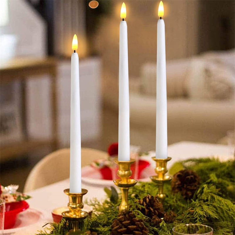 LED Kaars Staand Kunststof 27,5 cm Dimbaar Afstandsbediening Timer Vlamloze Sfeerverlichting Kroonluchter Tafel Decoratie Batterij | Sansoti