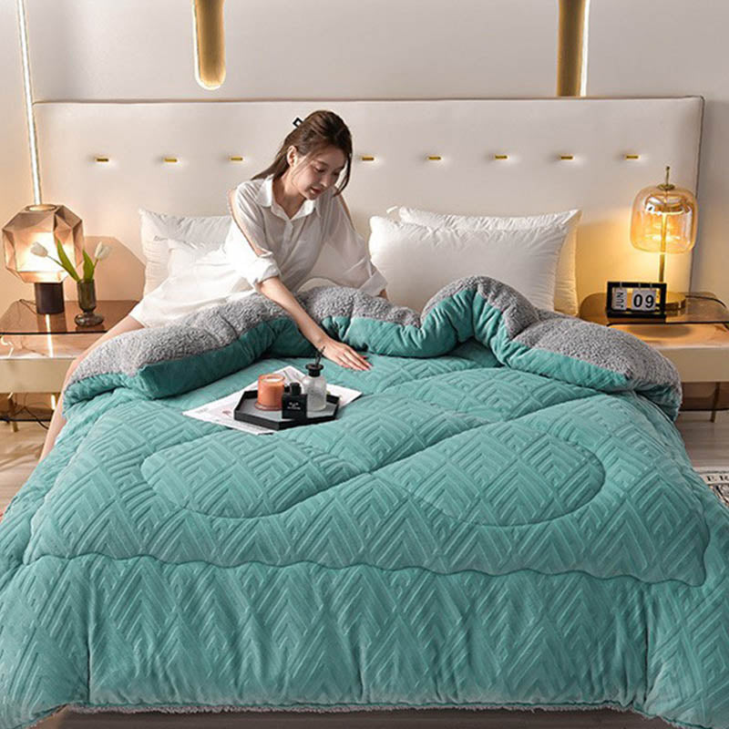 Dikke Sherpa Winterdeken met Quiltkern – Extra Warm, Zacht & Fluffy | Sansoti