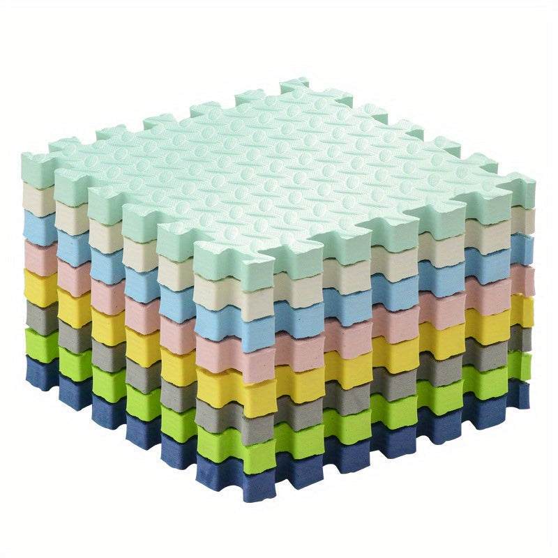 Gekleurde Puzzelmatten voor Kinderen 30x30cm - Set van 10 EVA Schuimtegels | Sansoti