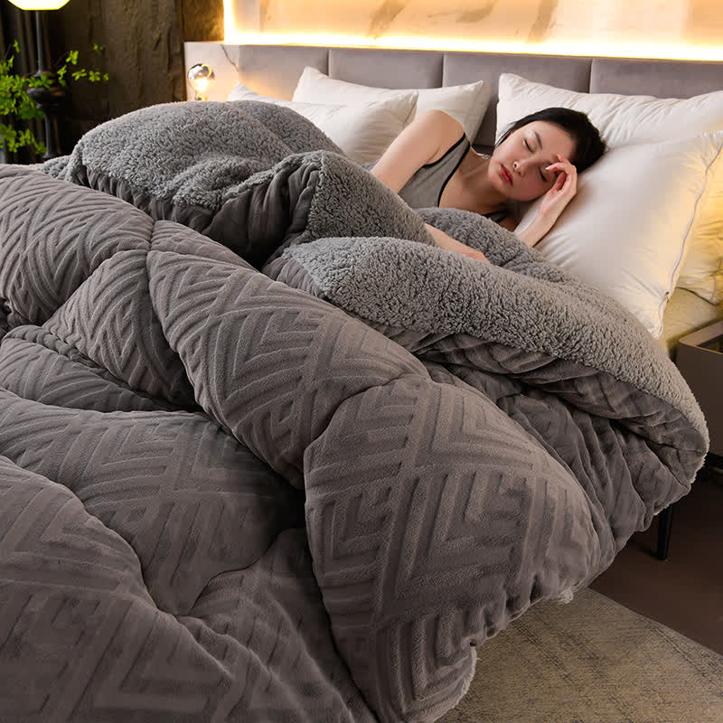 Dikke Sherpa Winterdeken met Quiltkern – Extra Warm, Zacht & Fluffy | Sansoti