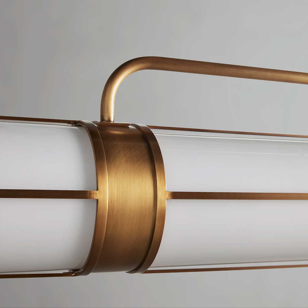 Suspension linéaire en verre opalin, 54-72 cm, laiton bronze, pour table à manger et îlot de cuisine, design industriel réglable | Sansoti