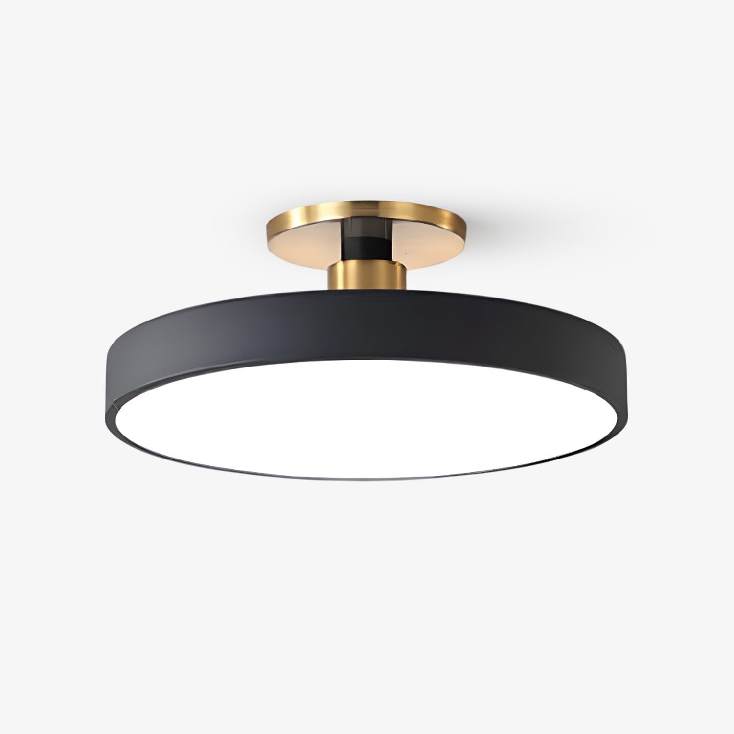 Isla Plafondlamp — Ronde Flush-Mount LED Plafonnière met Zwart Metalen Armatuur en Witte Diffuser | Ideaal voor Eetkamers, Kantoren en Moderne Interieurs | Verkrijgbaar in Zes Kleuren | Sansoti