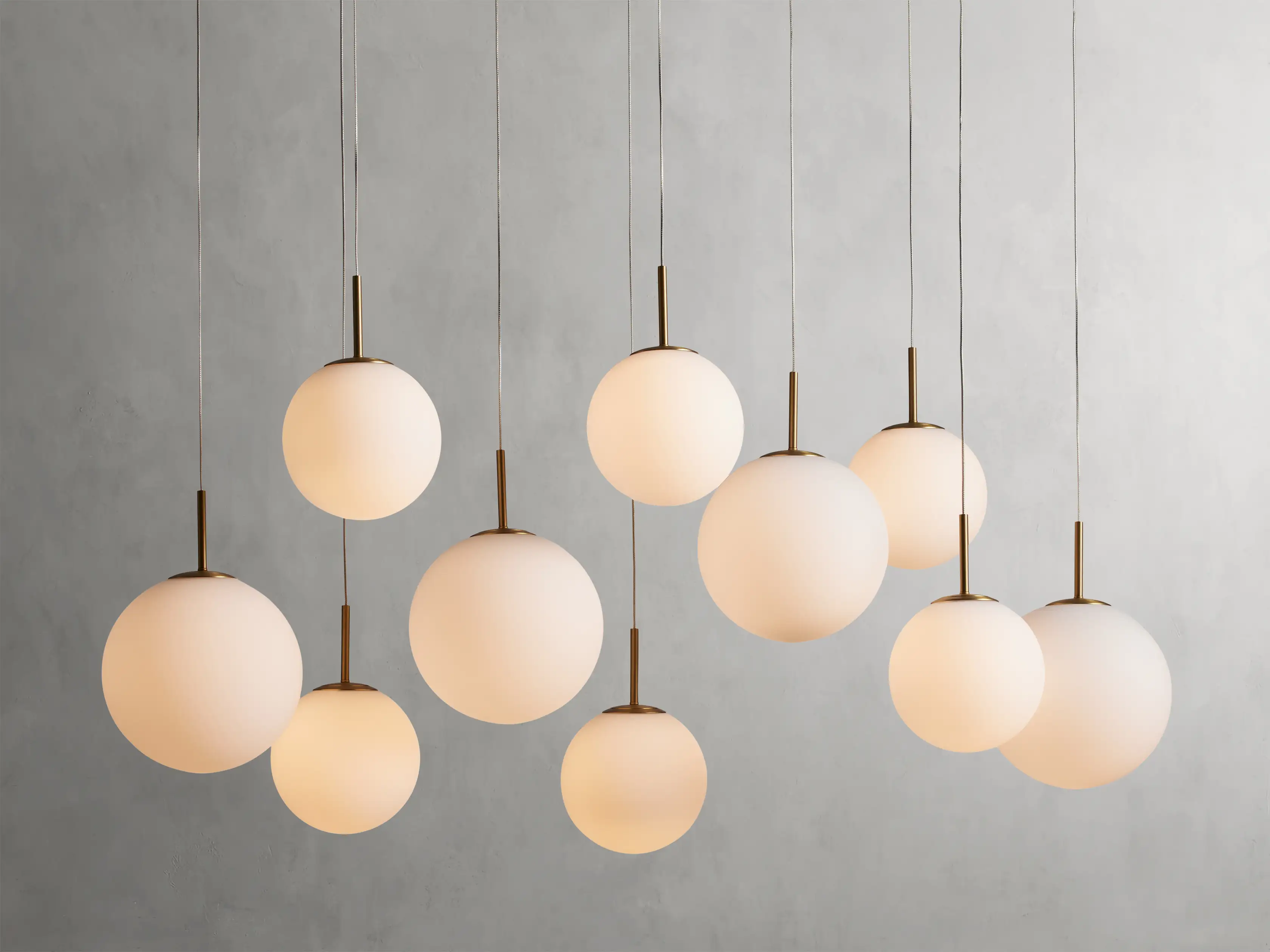 Moderne Lineaire Kroonluchter met Glazen Bollen LED-verlichting voor Eetkamer Woonkamer Eettafel Hangverlichting | Sansoti