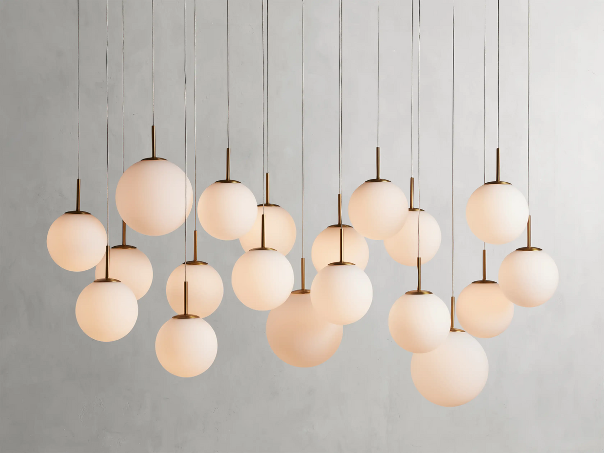 Moderne Lineaire Kroonluchter met Glazen Bollen LED-verlichting voor Eetkamer Woonkamer Eettafel Hangverlichting | Sansoti