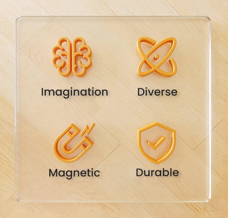 Magnetisch Bouwvoertuig Speelset 50 Stuks Transformeerbaar Voertuigset voor Kinderen Educatief Constructiespeelgoed met Magnetische Onderdelen | Sansoti