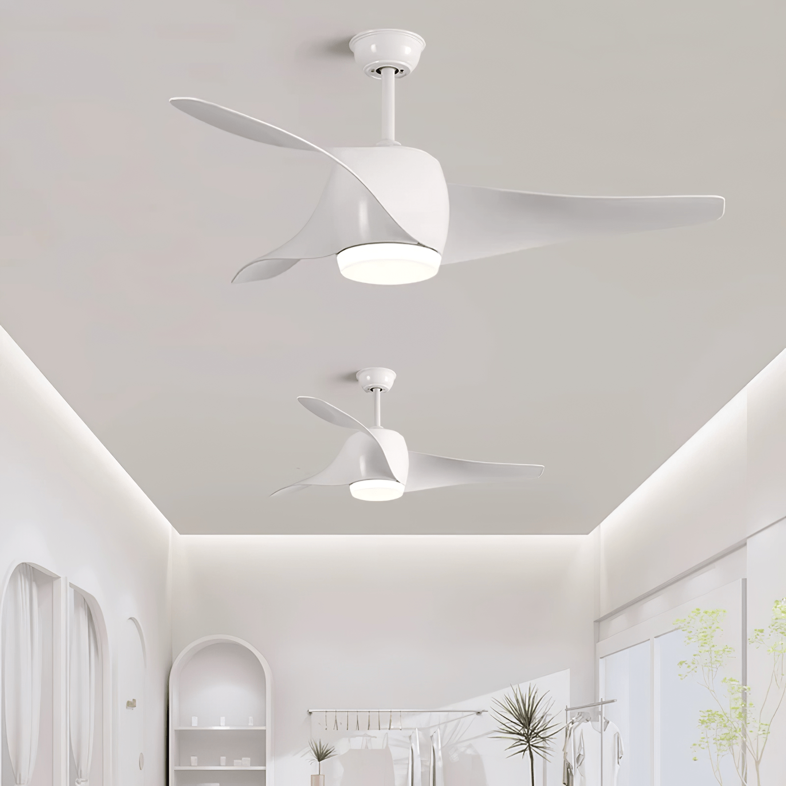 Ceiling Fan with Lighting Umber – Ø132 cm Modern Fan with LED Lamp | Sansoti