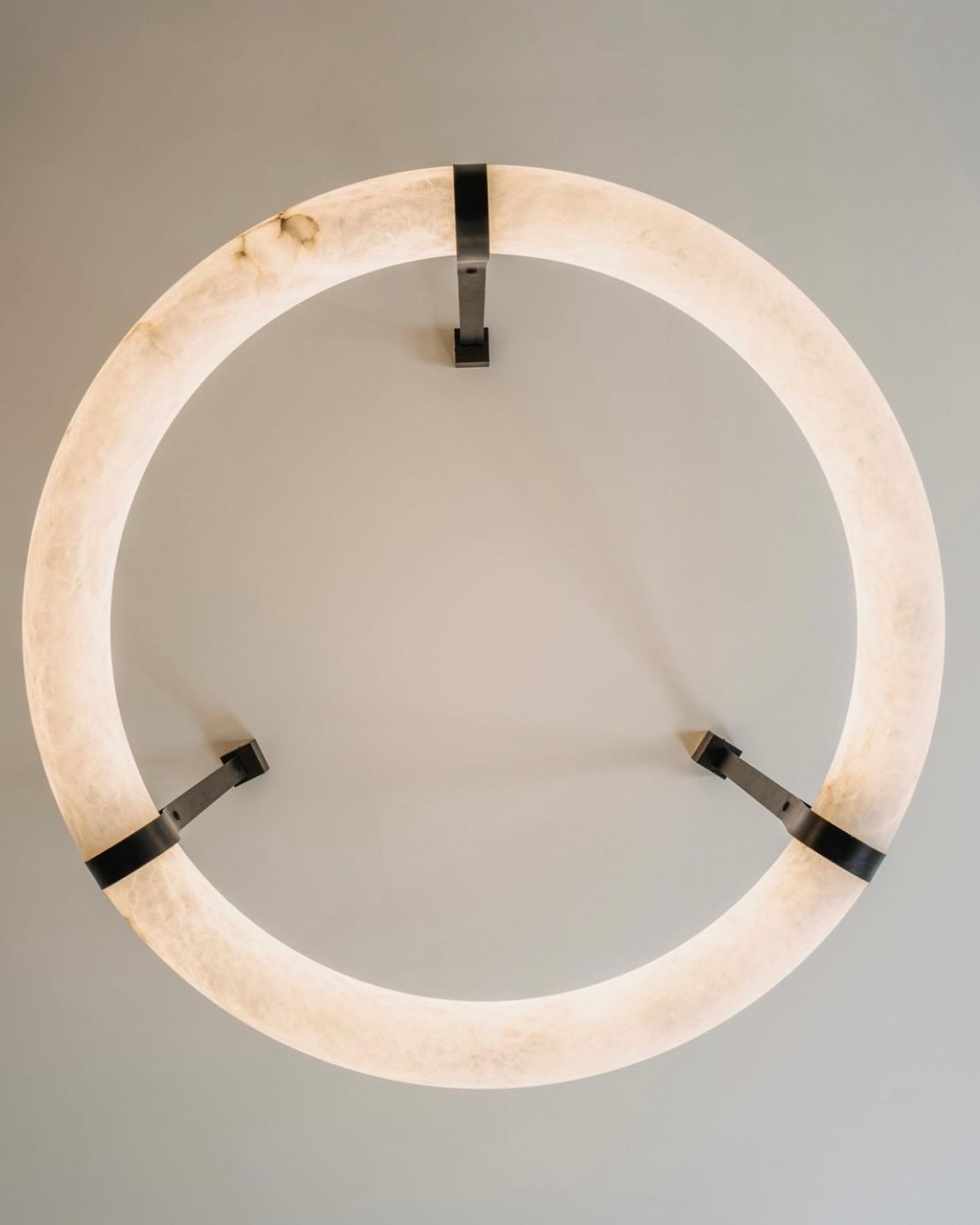 Hanglamp Alabaster Ring LED Donkerbruin Bruin Goud Woonkamer Eetkamer 3000K 4000K 6000K Ø30 Ø120cm Natuursteen Pendellamp | Sansoti