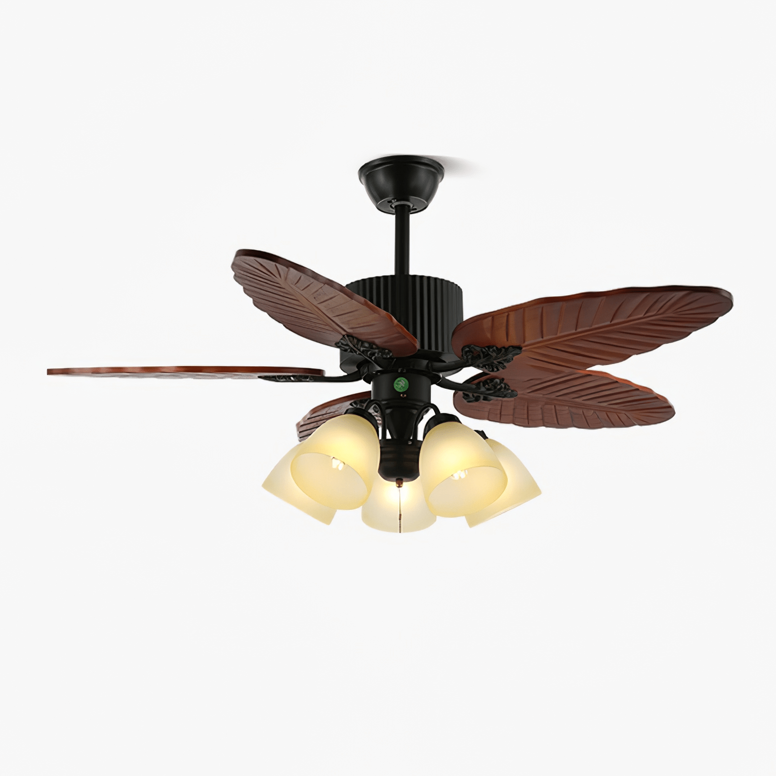Plafondventilator met Houten Bladen en Verlichting – Modern Design met 6 Snelheden | Sansoti