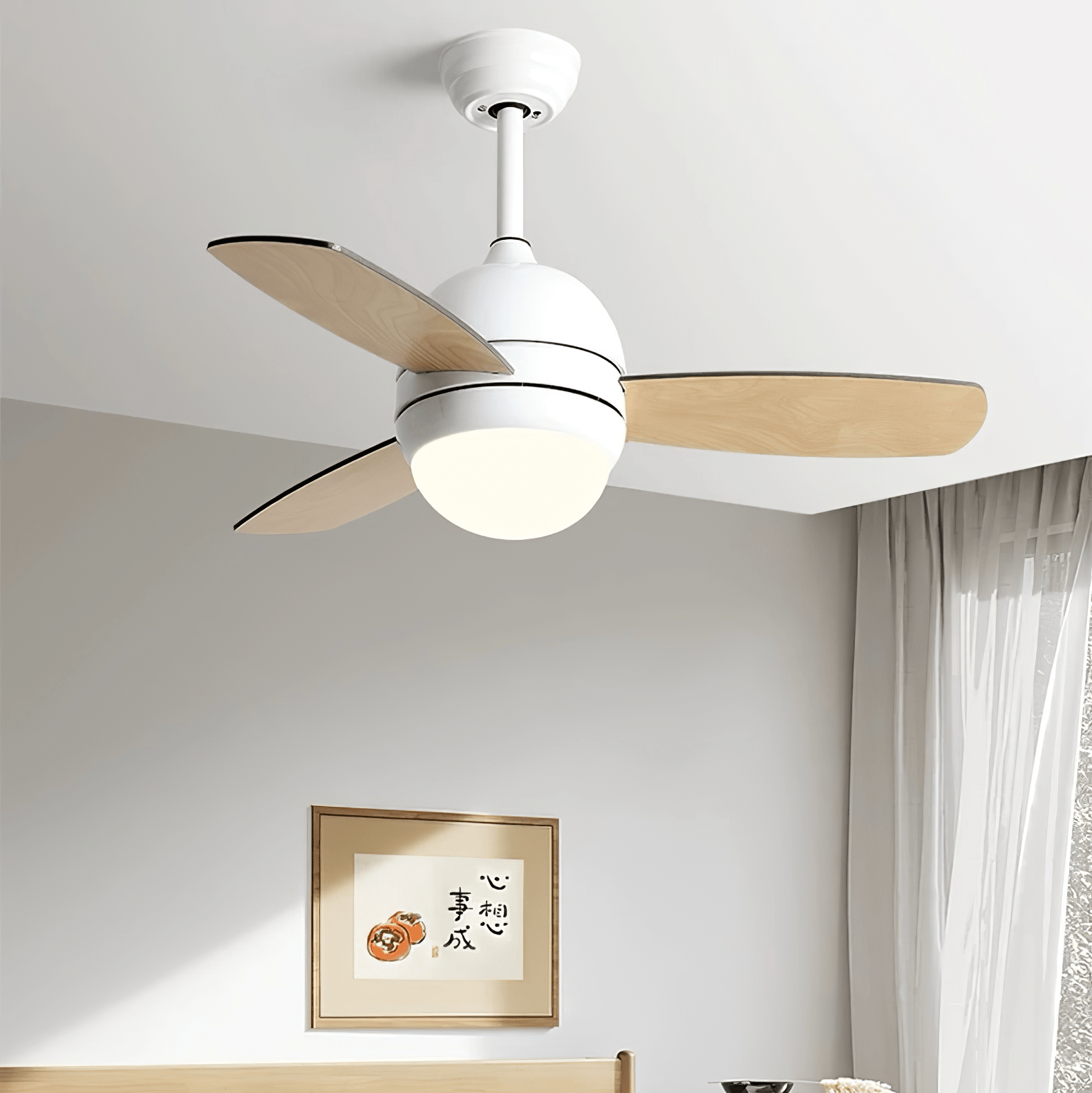 Plafondventilator met Verlichting Minimalistische Stijl 3 Bladen | Sansoti