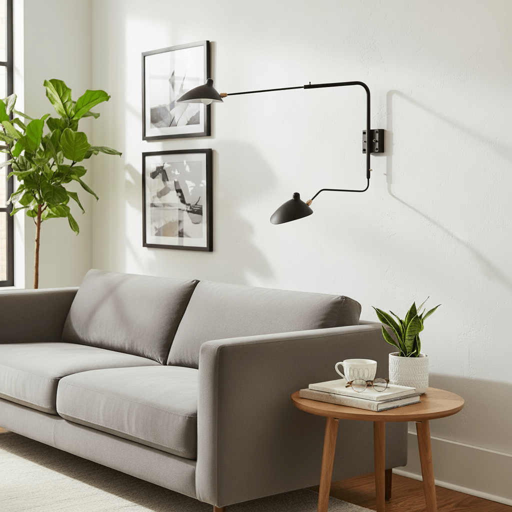 Wandlamp Verstelbaar Staal 1-Kops / 2-Kops 60-140 cm Modern Design Metaal Messing Chroom E26/E27 Fitting Instelbare Kap Richtbaar Licht Interieur | Sansoti