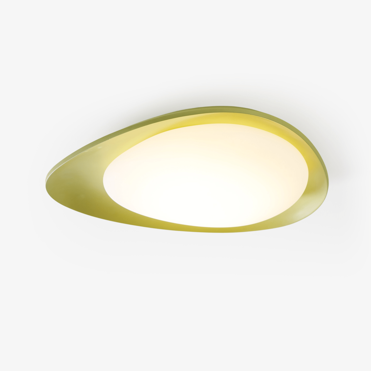 Plafonnier Résine Ovale Vert Beige Salon Chambre LED 3000K 4000K 6000K Ø36 Ø46cm Organique Plafonnier Dimmable | Restfield