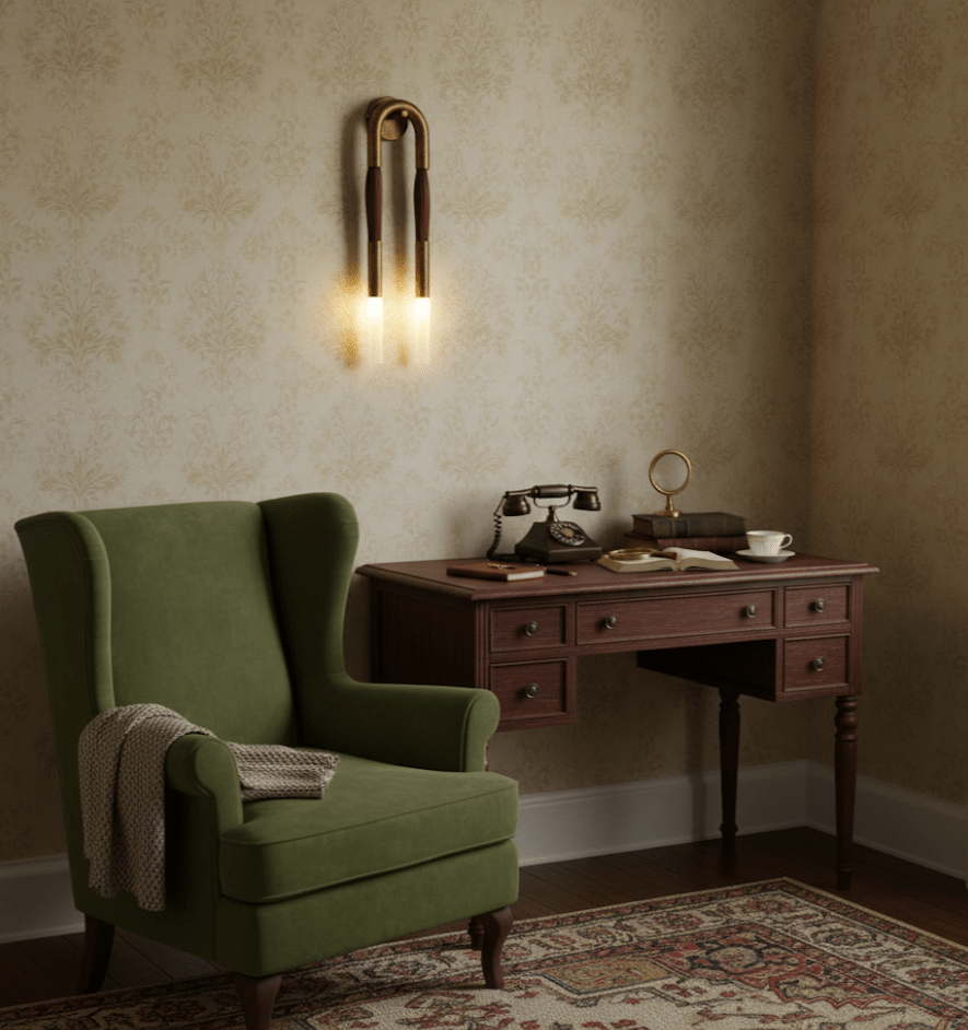 Decoratieve Wandlamp met Imitatie Paardenhaar – Sculptural Strijkijzeren Design met Witte Acryl Kap – ø18×H67cm | Sansoti