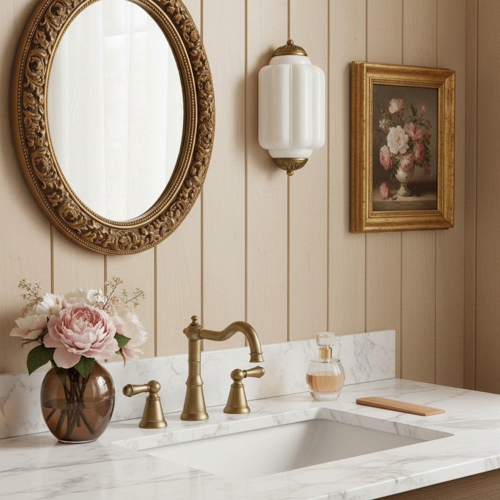 Vintage Wandlamp met Melkglazen Kap en Antieke Afwerking voor Sfeervolle Verlichting | Sansoti
