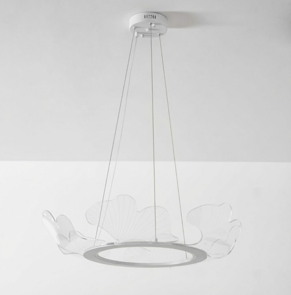 Moderne Kroonluchter met Bladmotief in Goud of Zilver – Organische Vorm met Verstelbare Kabel 150cm & Dimbare Optie – Geschikt voor Schuin Plafond | Sansoti