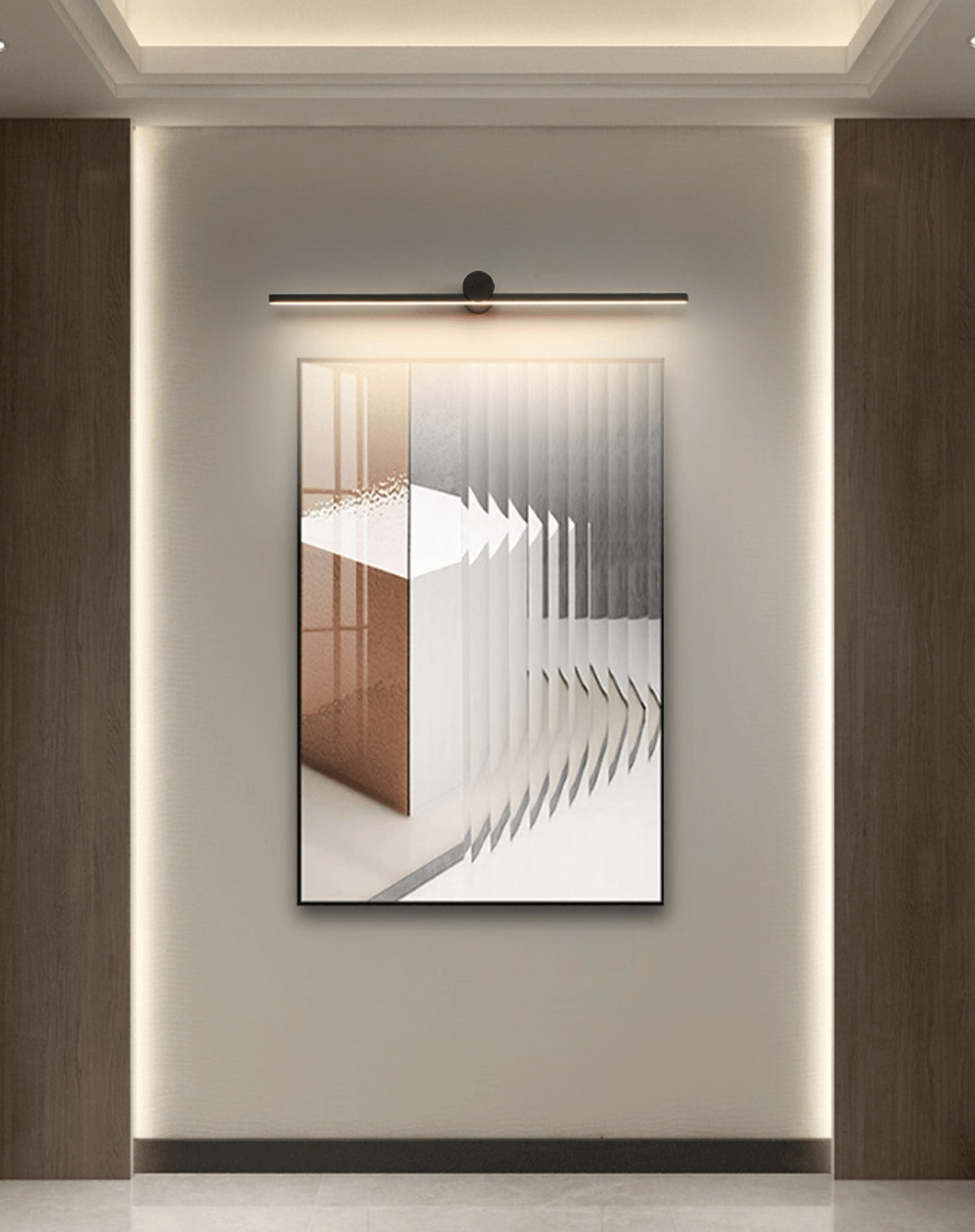 Rechargeable LED wall lamp with remote control, touch sensor, dimmable, 60-120cm, matte black, ambient wall lighting | Sansoti