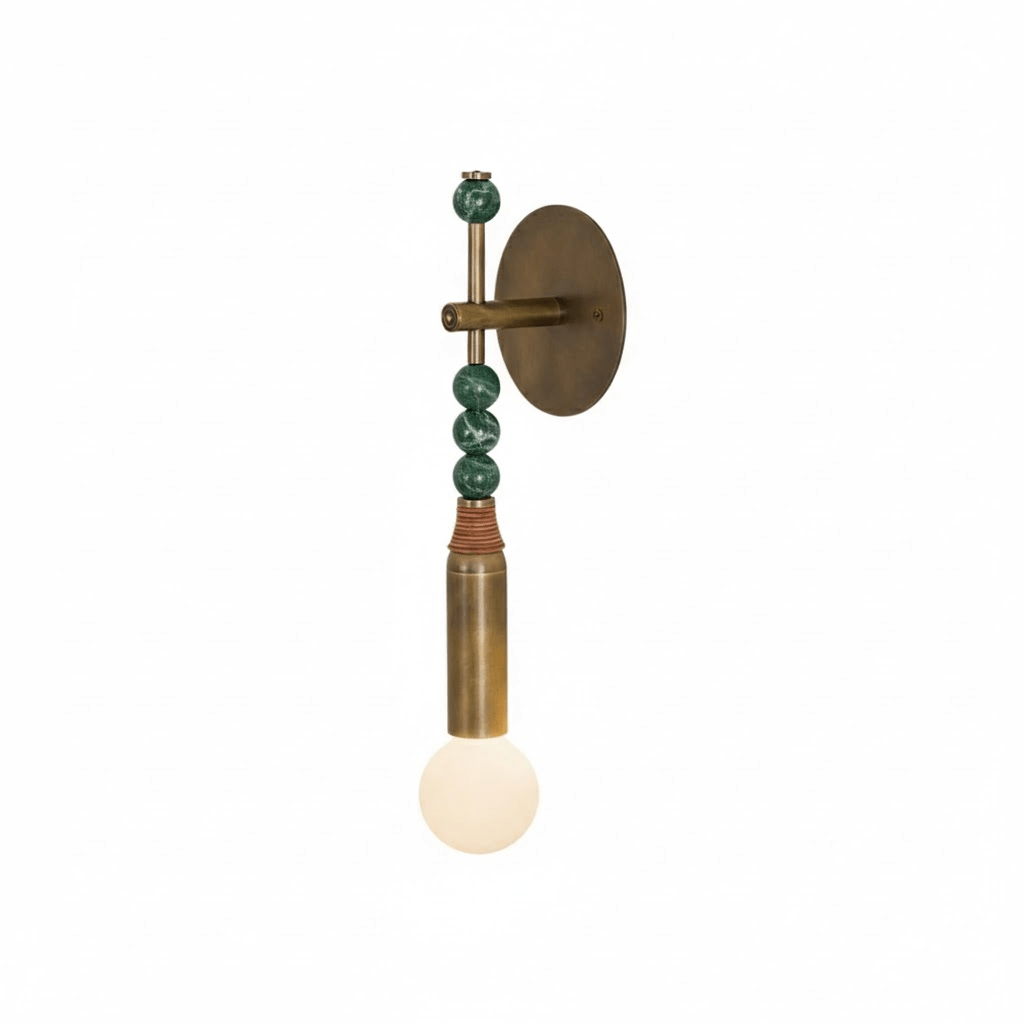 Toam Wandlamp Marmer Messing – Persepolis Geïnspireerd Design met Antique Brass Afwerking 18.9 en 27.6 inch | Sansoti