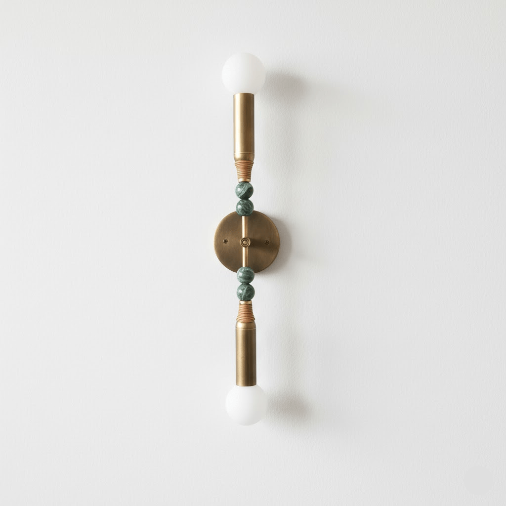 Toam Wandlamp Marmer Messing – Persepolis Geïnspireerd Design met Antique Brass Afwerking 18.9 en 27.6 inch | Sansoti