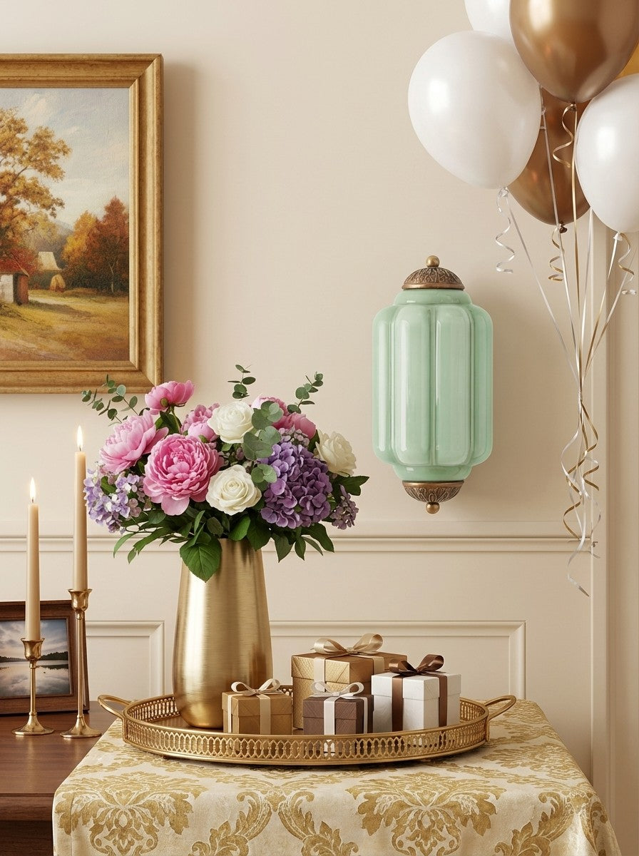 Eloise Vintage Scalloped Milk Glass Wall Sconce - Modern Accent Lighting for Bathroom and Bedroom