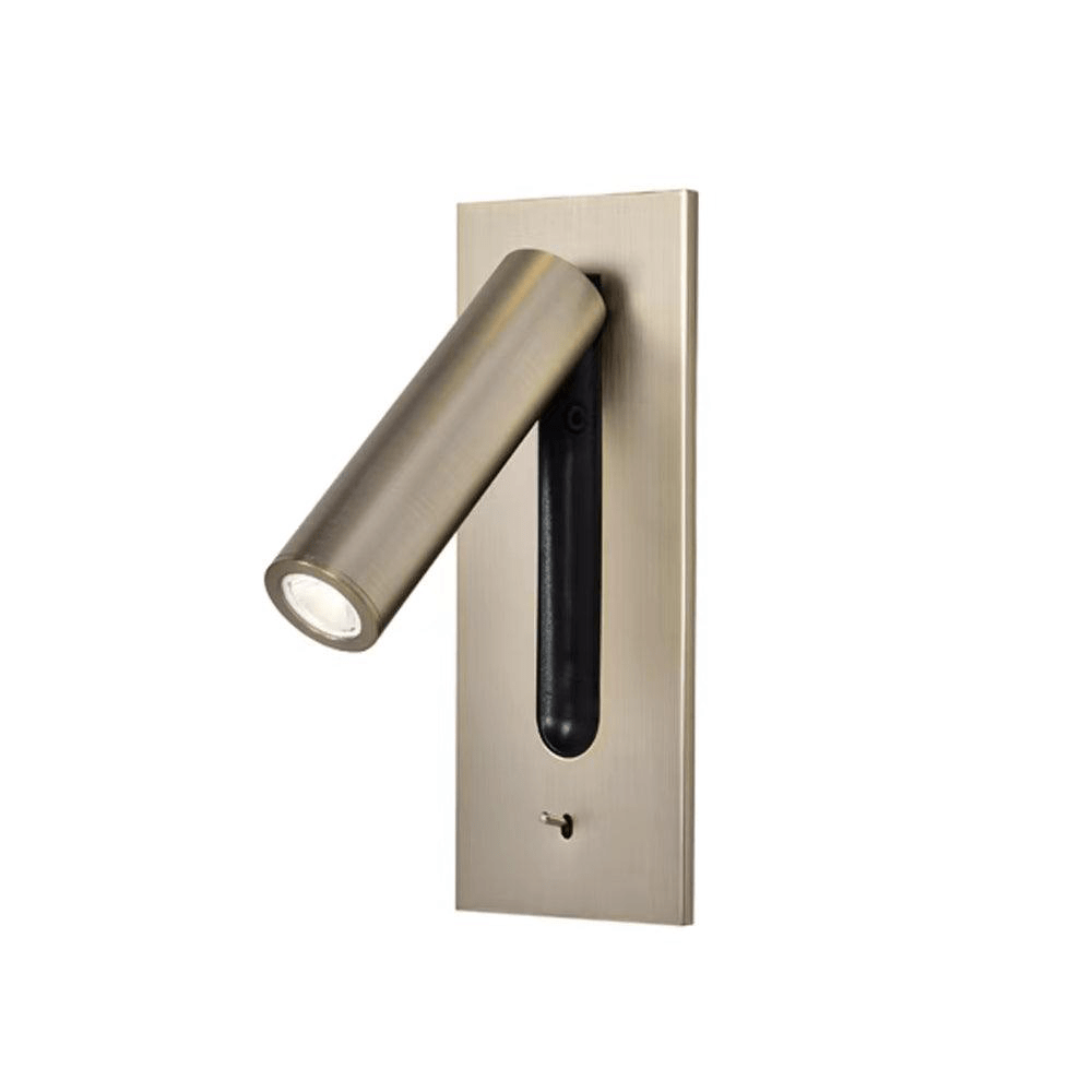 Applique murale de chambre à coucher LED à bras articulé, liseuse à intensité variable et réglable avec interrupteur, aluminium, bronze et noir, lampe de chevet | Sansoti