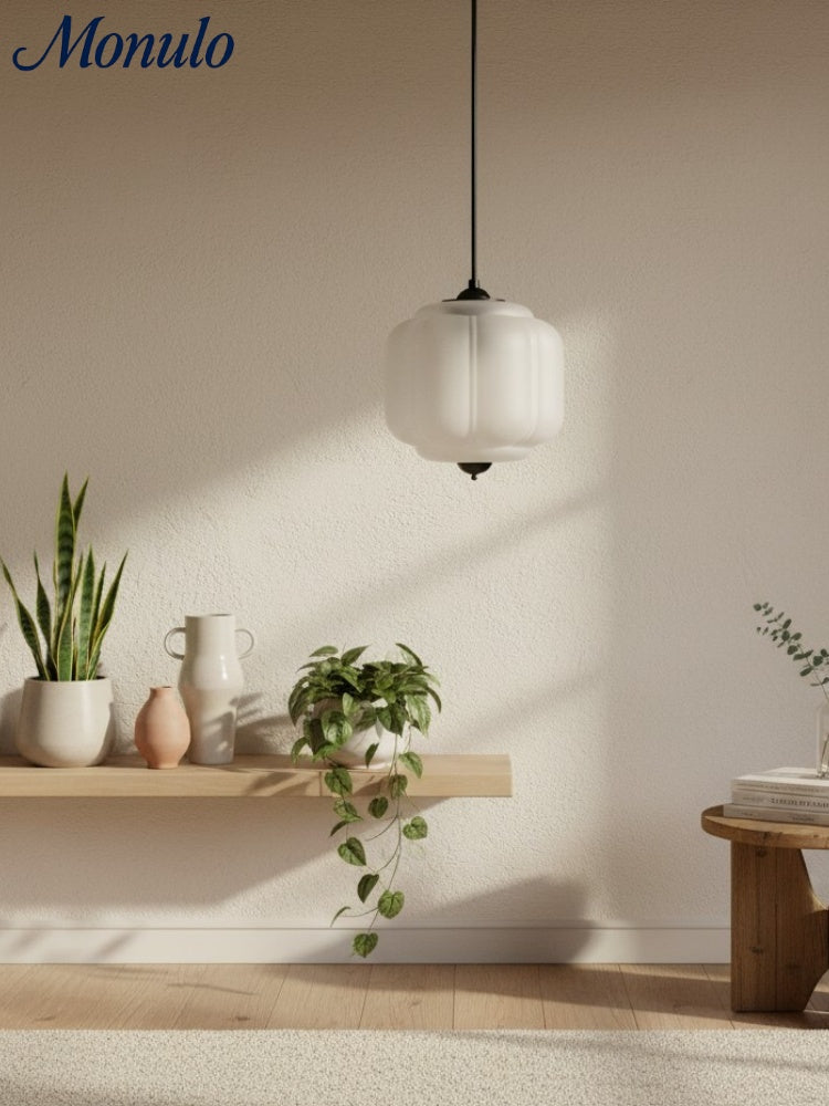 Vintage Kroonluchter met Crèmekleurige Glazen Kappen – Hanglamp in Retro-Stijl voor Eetkamer & Woonkamer | Sansoti