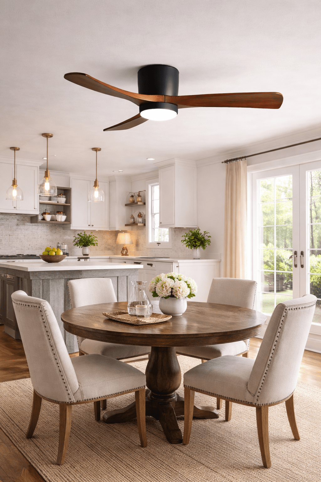 Deckenventilator mit LED-Beleuchtung und Holzflügeln – skandinavisches Design | Restfield