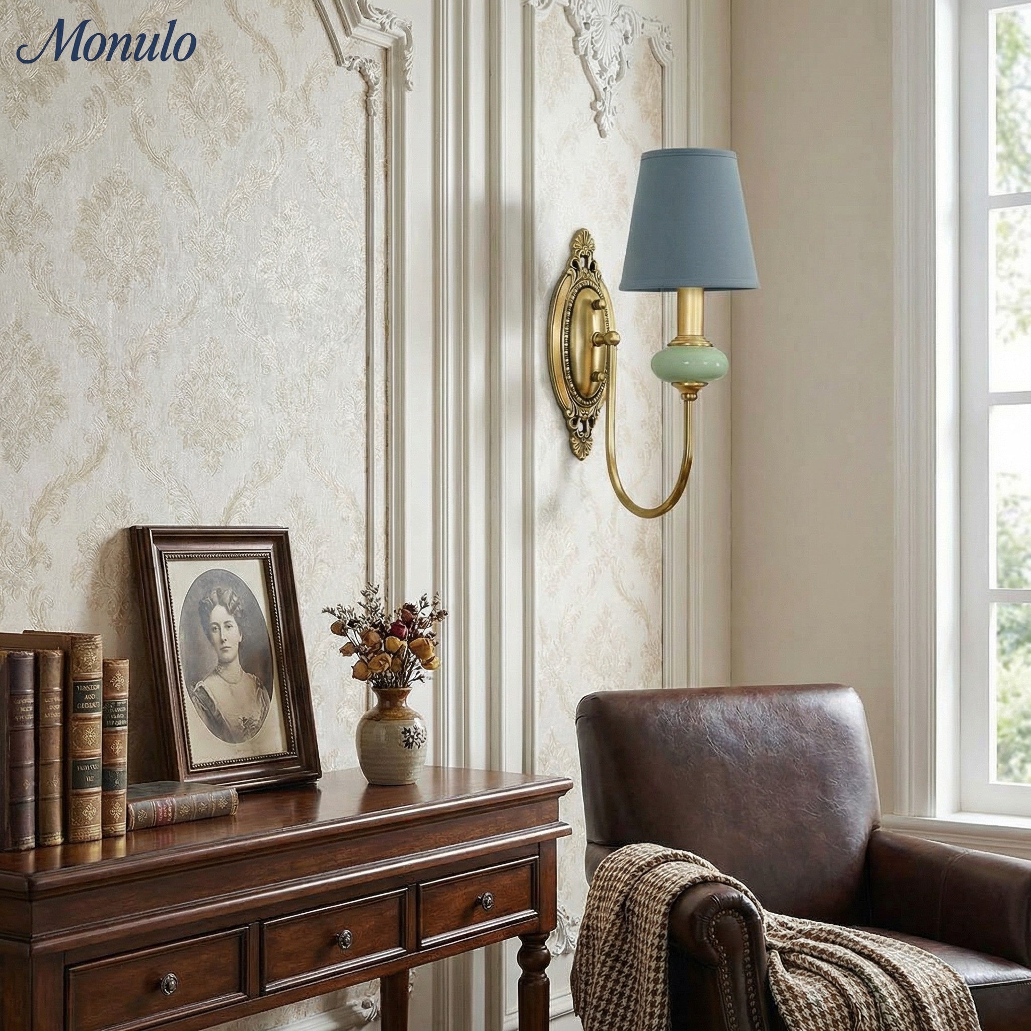 Keramische wandlamp met stoffen kap - 1 of 2 lichtpunten - E27 - diverse kleuren & stijlen | Sansoti